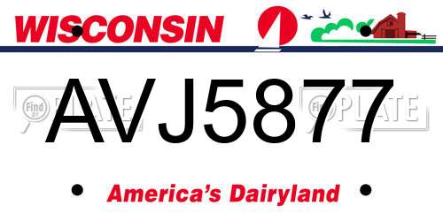 AVJ5877 Wisconsin License Plate