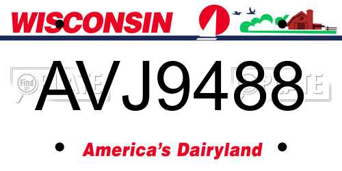 AVJ9488 Wisconsin License Plate
