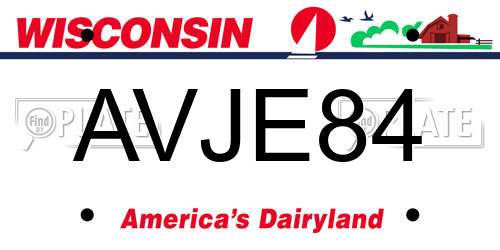 AVJE84 Wisconsin License Plate