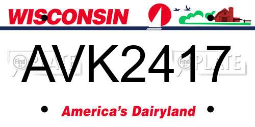 AVK2417 Wisconsin License Plate