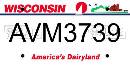 AVM3739 Wisconsin License Plate