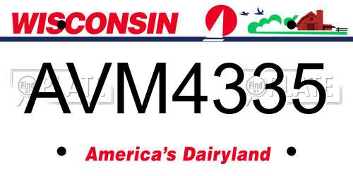 AVM4335 Wisconsin License Plate