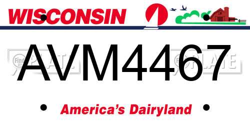 AVM4467 Wisconsin License Plate
