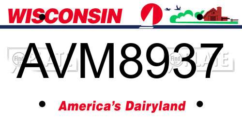 AVM8937 Wisconsin License Plate