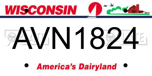 AVN1824 Wisconsin License Plate