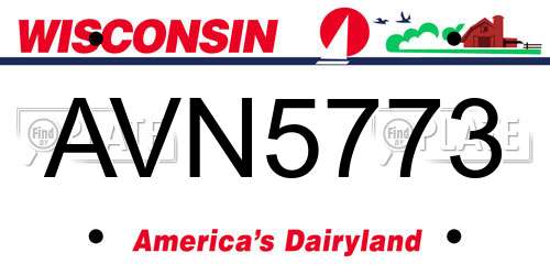 AVN5773 Wisconsin License Plate