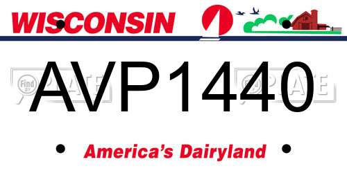 AVP1440 Wisconsin License Plate