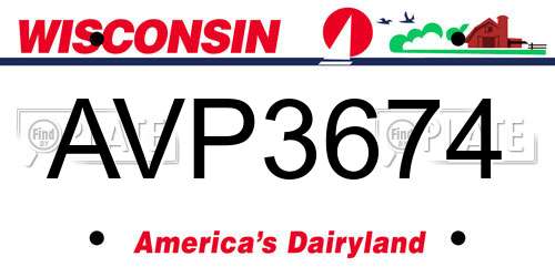 AVP3674 Wisconsin License Plate
