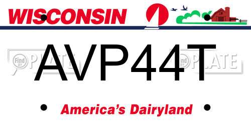 AVP44T Wisconsin License Plate