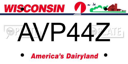 AVP44Z Wisconsin License Plate