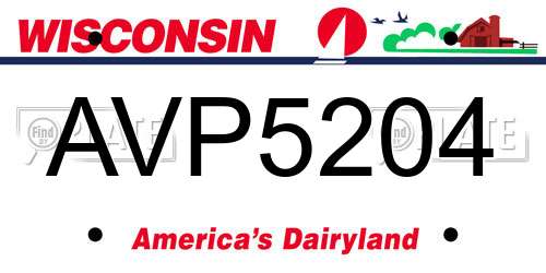 AVP5204 Wisconsin License Plate
