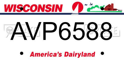 AVP6588 Wisconsin License Plate