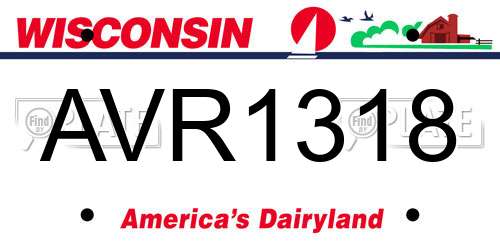 AVR1318 Wisconsin License Plate