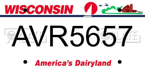 AVR5657 Wisconsin License Plate
