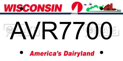 AVR7700 Wisconsin License Plate