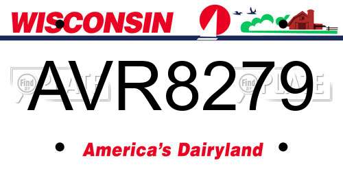 AVR8279 Wisconsin License Plate