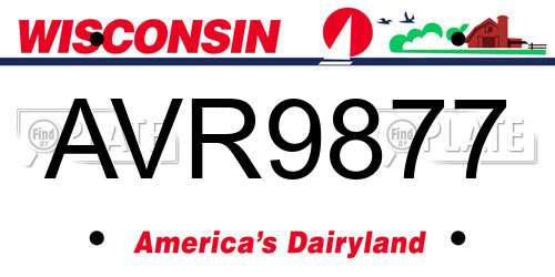 AVR9877 Wisconsin License Plate