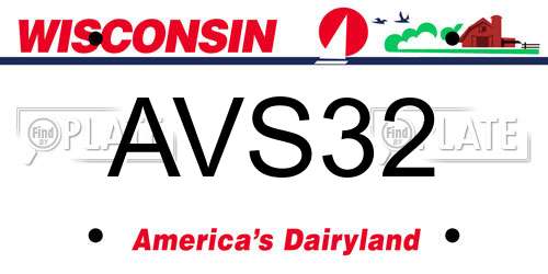 AVS32 Wisconsin License Plate