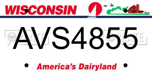 AVS4855 Wisconsin License Plate