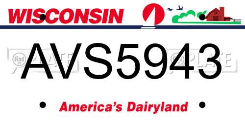 AVS5943 Wisconsin License Plate