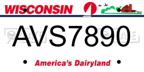 AVS7890 Wisconsin License Plate