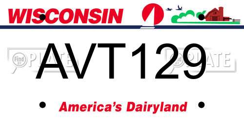 AVT129 Wisconsin License Plate