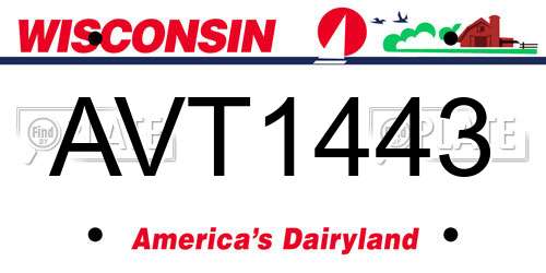 AVT1443 Wisconsin License Plate