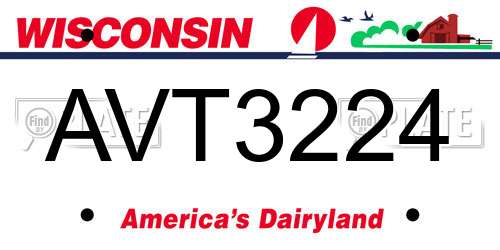 AVT3224 Wisconsin License Plate