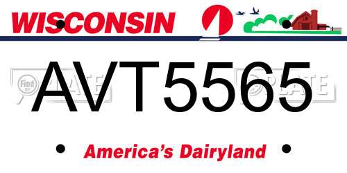 AVT5565 Wisconsin License Plate