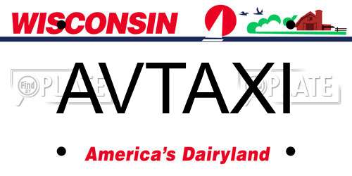 AVTAXI Wisconsin License Plate