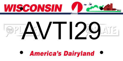 AVTI29 Wisconsin License Plate