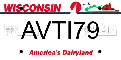AVTI79 Wisconsin License Plate