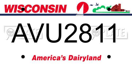 AVU2811 Wisconsin License Plate