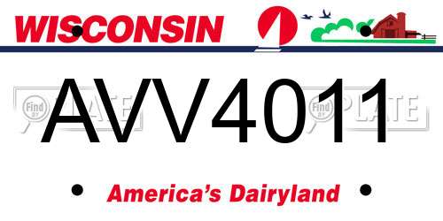 AVV4011 Wisconsin License Plate