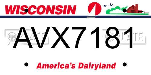 AVX7181 Wisconsin License Plate
