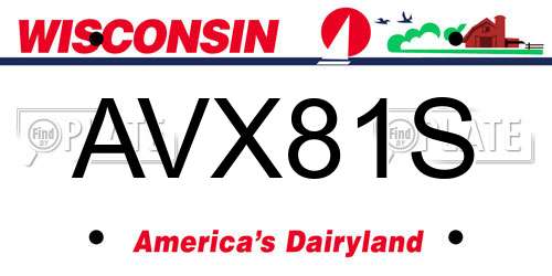 AVX81S Wisconsin License Plate