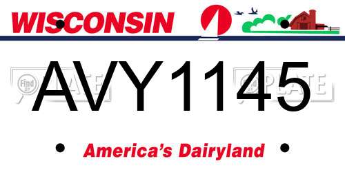 AVY1145 Wisconsin License Plate