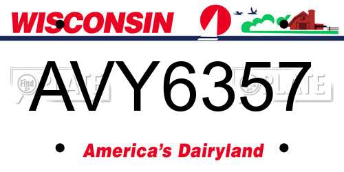 AVY6357 Wisconsin License Plate