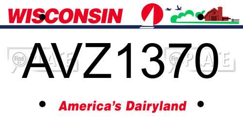 AVZ1370 Wisconsin License Plate