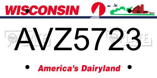 AVZ5723 Wisconsin License Plate
