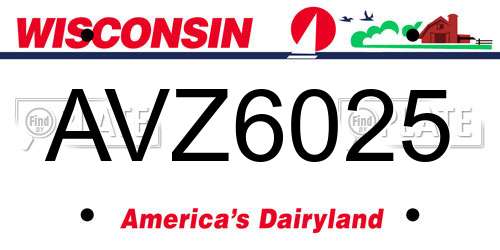 AVZ6025 Wisconsin License Plate