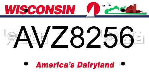 AVZ8256 Wisconsin License Plate