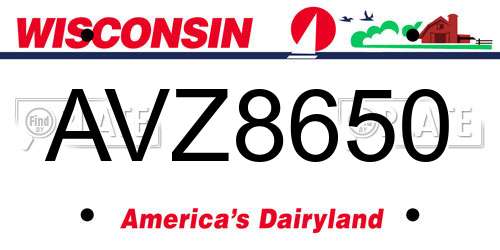 AVZ8650 Wisconsin License Plate