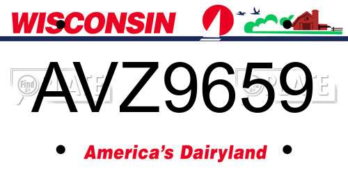 AVZ9659 Wisconsin License Plate