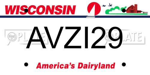 AVZI29 Wisconsin License Plate