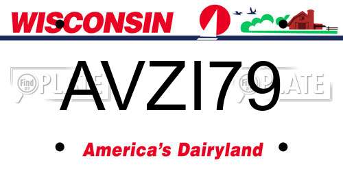 AVZI79 Wisconsin License Plate