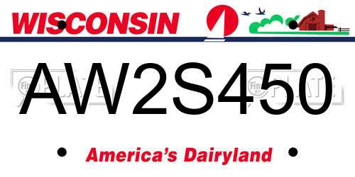 AW2S450 Wisconsin License Plate