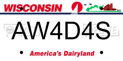AW4D4S Wisconsin License Plate