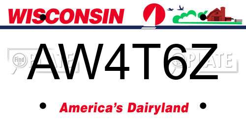 AW4T6Z Wisconsin License Plate