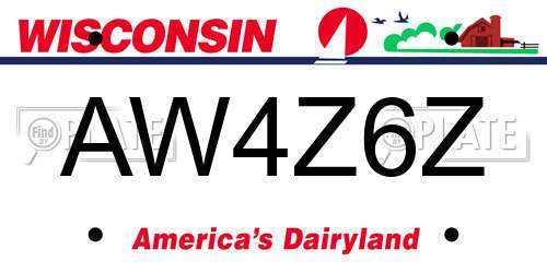 AW4Z6Z Wisconsin License Plate